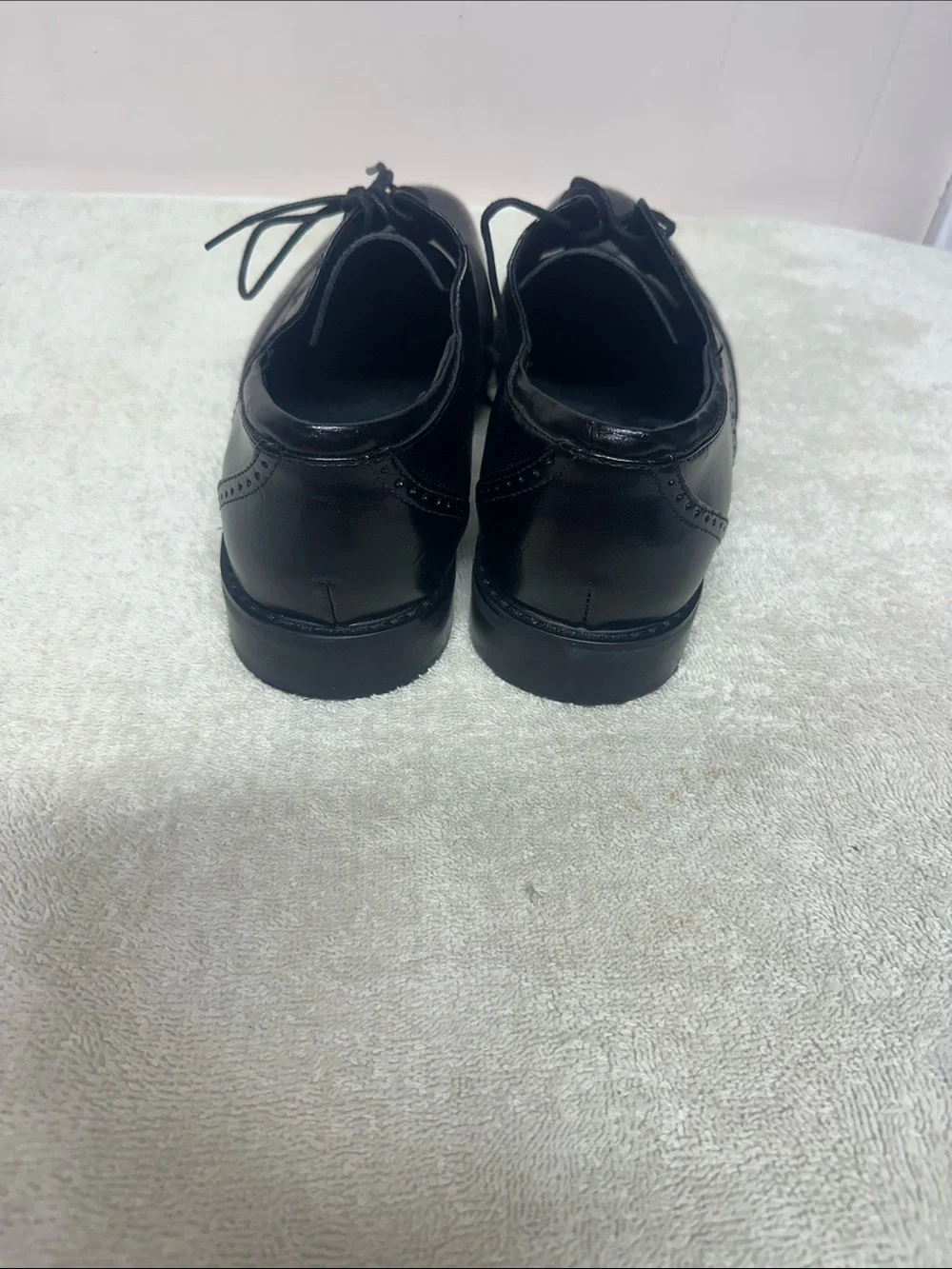 Joseph Abboud Black Leather Wingtip Oxfords